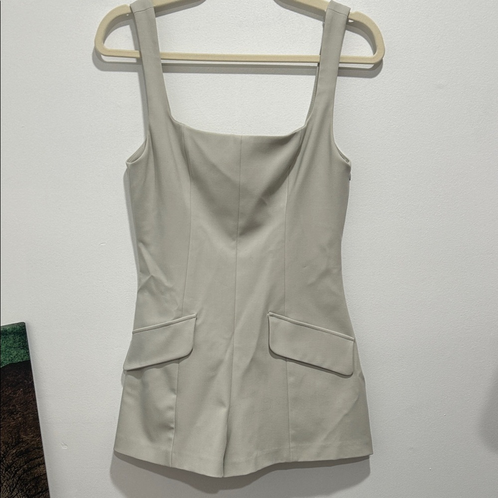Zara Cream Mini Dress with Flap Pockets